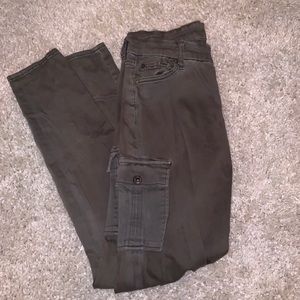 7 For All Mankind: green cargo jeans